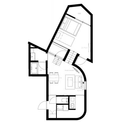 新宿駅まで乗換不要！/交通アクセス抜群/広々としたお部屋/コルティーレ四谷本塩町 103の間取り図