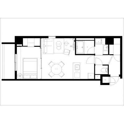 スカイツリー徒歩圏内/2025年築/セキュリティ万全/Daffitto本所吾妻橋 701の間取り図