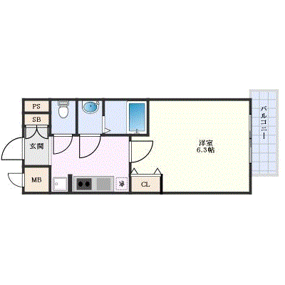 マンスリーリブマックス都島ゼオン△【設備充実】≪エクセレントシリーズ≫の間取り図