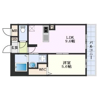 グッドステイ吹田病院西アムール△エグゼ【ハイクラス・1LDK・設備充実】の間取り図