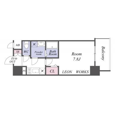 レオンズマンスリー大阪ドームシティの間取り図