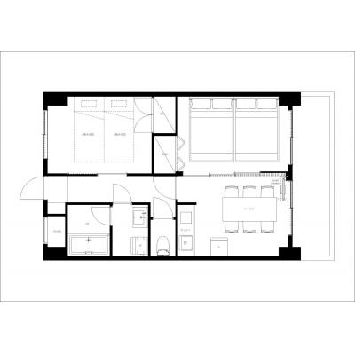 駅から徒歩5分/広々2DK&家具家電付き/人気の墨田エリア/Wifi完備/ソレアード鐘ヶ淵 602の間取り図