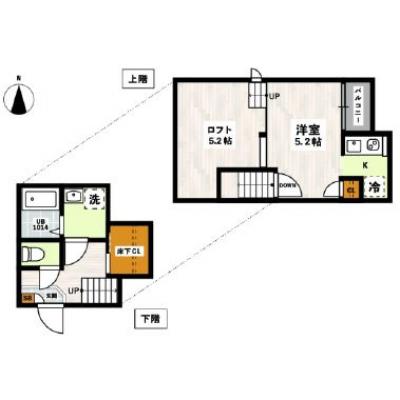 トーマンスリー岡山市北区学南町★ネット無料★おしゃれ物件★宅配ボックスあり★SKIPフロアロフトタイプ★の間取り図