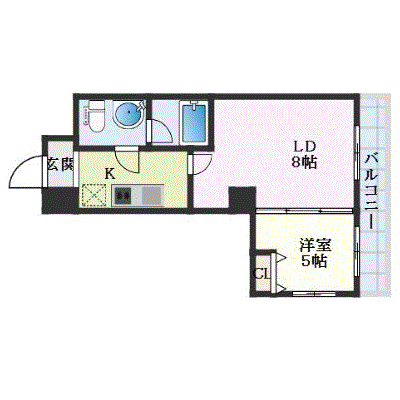 グッドステイ豊津駅西アリビオ■エグゼ【1LDK・ハイクラス・設備充実】の間取り図