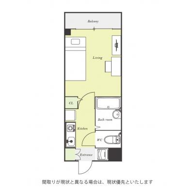 ●2026年2月7日から入居可●ユニオンマンスリー横浜片倉町駅前１　207　1K・シングル☆【禁煙ルーム】人気のバストイレ別＆温水洗浄便座つき！冷蔵庫や電子レンジなど生活家電のあるお部屋♪の間取り図