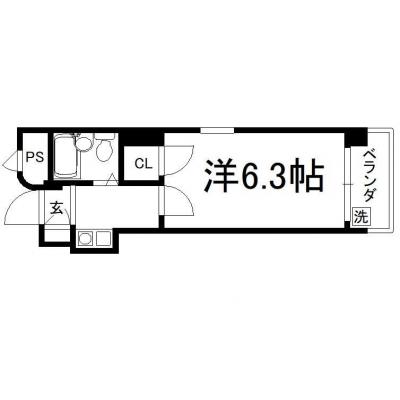 マンスリー京都Kの間取り図