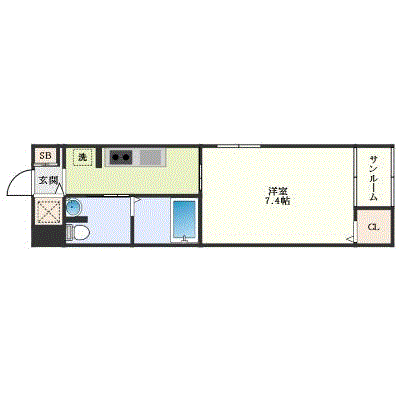 マンスリーリブマックス岡山赤十字病院北プランドール△【設備充実】≪エクセレントシリーズ≫の間取り図