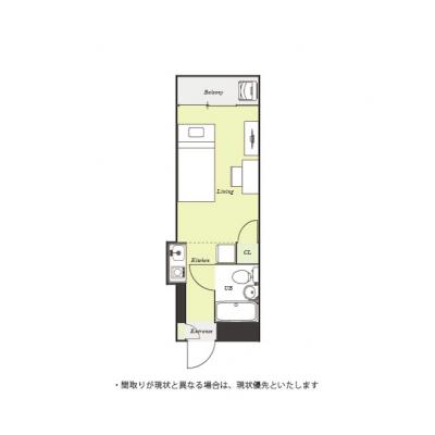 ユニオンマンスリー中山２　204　1R・シングル☆【禁煙ルーム】デスク・チェア＆洗濯機や冷蔵庫など生活家電のあるお部屋/23時まで営業のスーパー・まいばすけっとまで物の間取り図