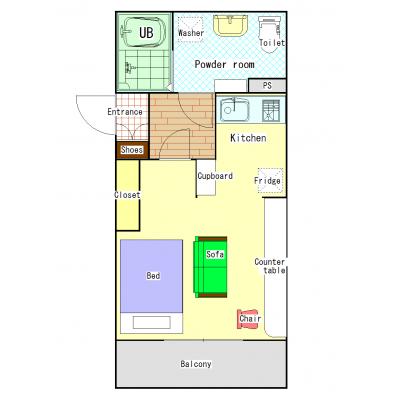 神田屋マンスリー／駅徒歩10分！家具家電生活用品付き／GFソフィ／長期割引ありの間取り図