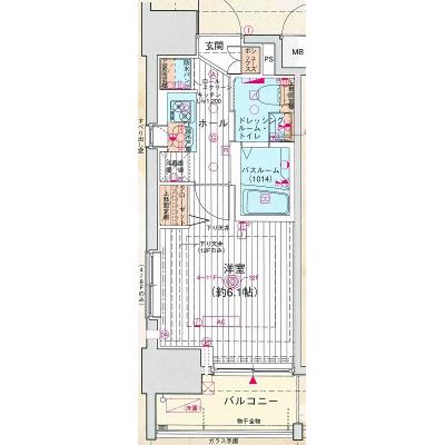 EP品川大崎駅前レジデンシャル⑧【大崎エリア　エステムの人気物件】【分譲タイプ・NET無料・ペット相談可・２口ガスコンロ・温水洗浄便座・浴室暖房乾燥機】の間取り図