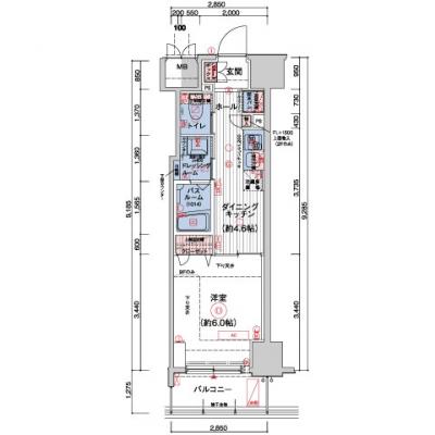 ◇EP芝公園◇⑩【広々1DK 25.71㎡のお部屋！】【分譲貸・ペット相談可・２口ガスコンロ・温水洗浄便座・浴室暖房乾燥機！】の間取り図