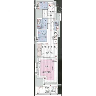 ◇EP芝公園◇⑩【角部屋1DK30.27㎡のお部屋！】【分譲貸・ペット相談可・広々ダブルベッド】 EP芝公園の間取り図