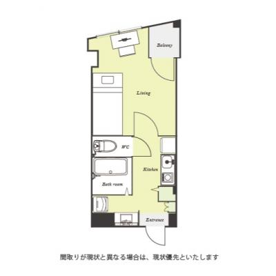 ユニオンマンスリー阪東橋４　306　1K・シングル☆【禁煙ルーム】人気の角部屋＆バストイレ別！さらに浴室乾燥機・独立洗面台・温水洗浄便座完備♪の間取り図