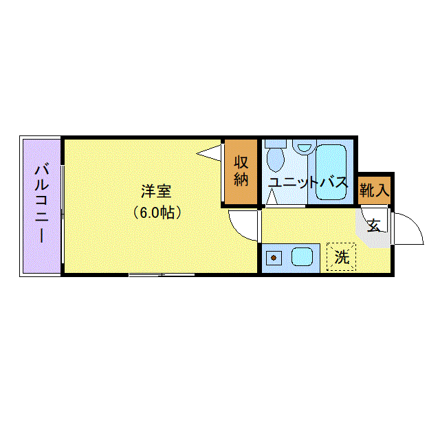 グッドステイ東武東上線下板橋・北池袋WESTプライム□『禁煙ルーム・1名入居限定』【ライト】の間取り図