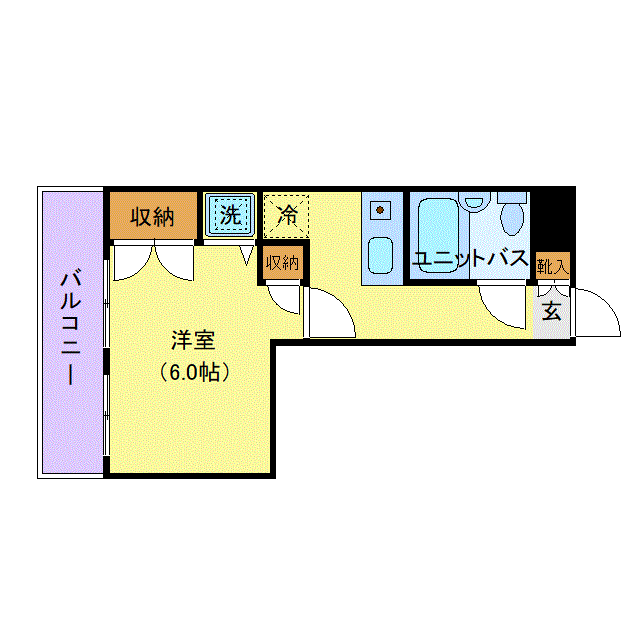 マンスリーリブマックス新潟駅南ラルジュ∴『禁煙ルーム・駅5分』【1名入居限定・3点UB】≪スマートシリーズ≫の間取り図