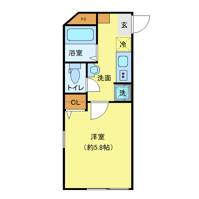 マンスリーリブマックス南千住駅前エクセランⅡ●『禁煙ルーム・1K・築浅・駅4分』【独立洗面・浴室乾燥付】≪エクセレントシリーズ≫の間取り図