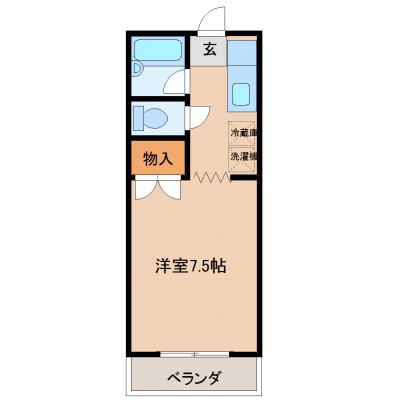 ソラリア大在　102号室　12月中旬から契約OK！の間取り図
