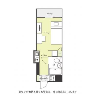 ユニオンマンスリー磯子１　210 1R・シングル☆◆インターネット固定回線（有線）無料の部屋◆【禁煙ルーム】安心のモニター付きインターフォン＆室内洗濯機＆宅配BOX完備！の間取り図