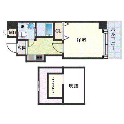 マンスリーリブマックス西鉄大橋駅東クリオ□≪スタンダードシリーズ≫の間取り図