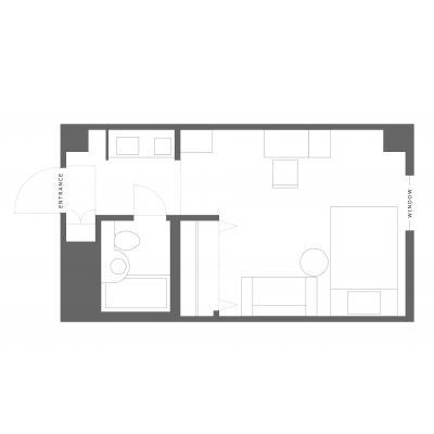 シェアラウンジ付きマンスリー！【梅田から直通15分】蛍池駅から徒歩圏内［goodroom residence 大阪豊中］（216）の間取り図
