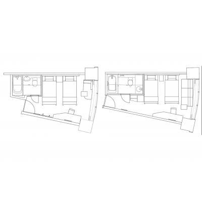 《新横浜駅駅徒歩2分》最短明後日の入居可能◎商業施設を併設！新横浜プリンスホテル［ツイン(禁煙) （１４）］の間取り図