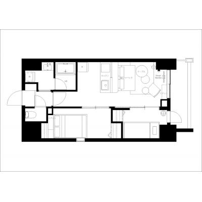 錦糸町駅から徒歩4分/2025年築/2LDKの広くて快適なお部屋/アーバネックス錦糸公園II 1102の間取り図