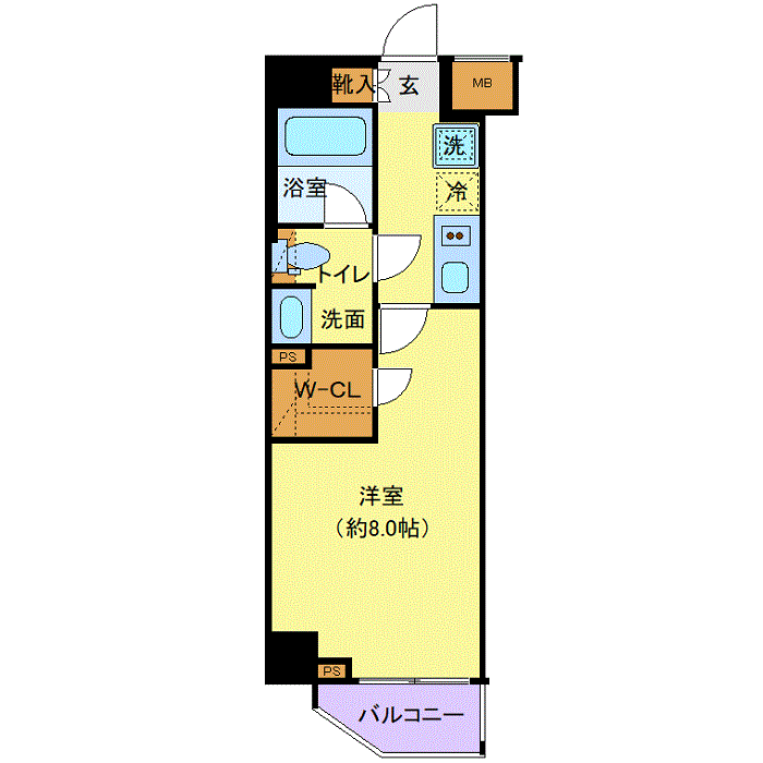 グッドステイ押上駅前SOUTH●『禁煙ルーム・26平米・駅3分・Wi-Fi無制限・独立洗面・浴室乾燥付』【ハイクラス】の間取り図
