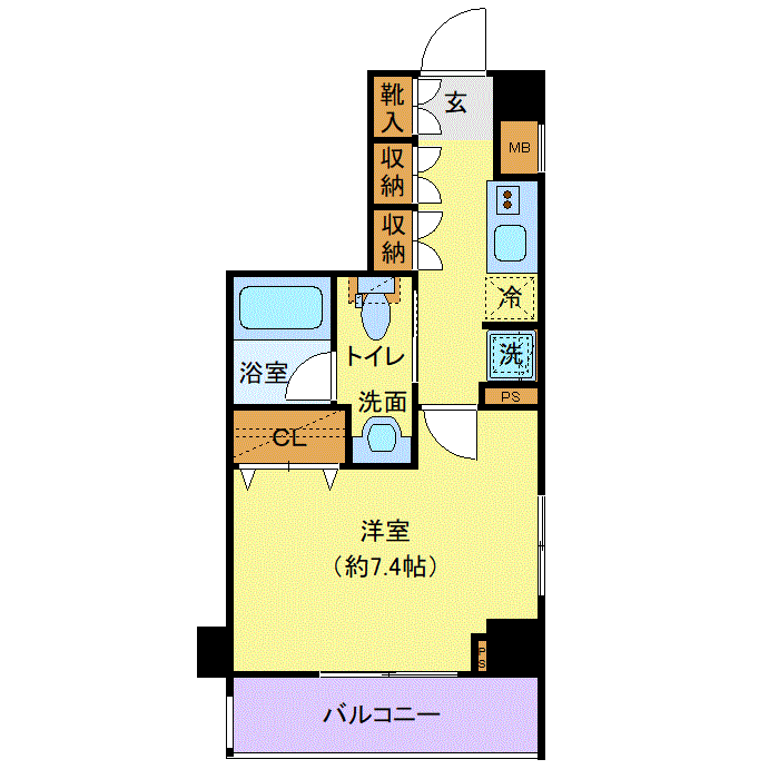 マンスリーリブマックス東武東上線下板橋WEST□『禁煙ルーム・26平米』【独立洗面・浴室乾燥付】≪エクセレントシリーズ≫の間取り図