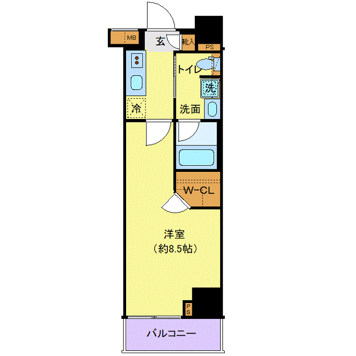 マンスリーリブマックス東武東上線中板橋ベルシードⅡ△『禁煙ルーム・25平米』【独立洗面・浴室乾燥付】≪エクセレントシリーズ≫の間取り図