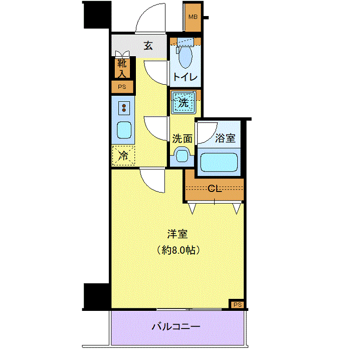 マンスリーリブマックス川崎鈴木町スカイガーデン◎『禁煙ルーム・25平米・駅5分』【Wi-Fi無制限・独立洗面・浴室乾燥付】≪プレミアムシリーズ≫の間取り図