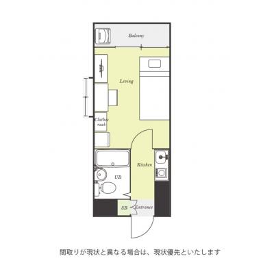 ユニオンマンスリー新松戸１　301　1K・シングル☆【禁煙ルーム】人気の角部屋♪デスク・チェア＆2ドア冷蔵庫や電子レンジなど生活家電のあるお部屋！安心の建物オートロッの間取り図