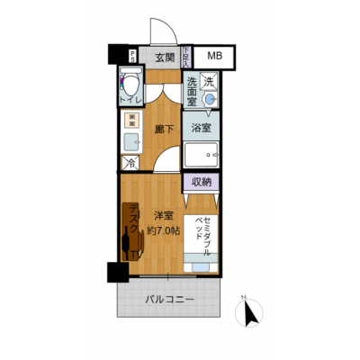 シュアーライフ西宮北口３【禁煙★ペット可★浴室乾燥機付き★独立洗面台★インターネット無料★】の間取り図