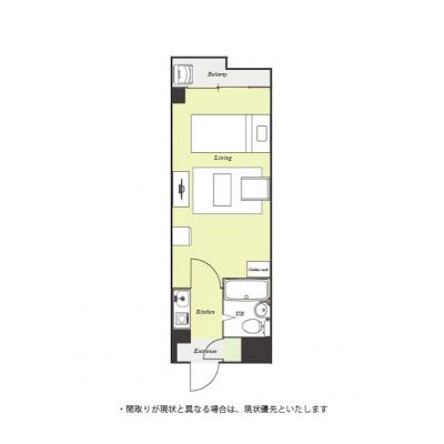 ユニオンマンスリー新松戸１　205　1K・シングル☆【禁煙ルーム】くつろげる一人掛けソファつき♪2ドア冷蔵庫や電子レンジなど生活家電のあるお部屋！安心の建物オートロック完備の間取り図