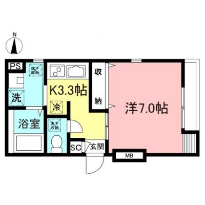 東都マンスリー　Maison de plumeria【Wifi無料！オートロック！バス・トイレ別！】の間取り図