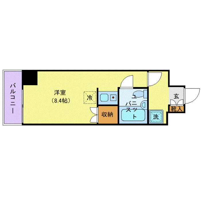 マンスリーリブマックス新横浜WESTルモンド▲『禁煙ルーム』【1名入居限定・Wi-Fi無制限】≪スマートシリーズ≫の間取り図