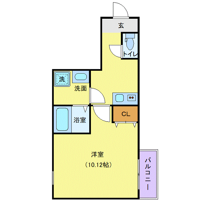 グッドステイ相模原SOUTHフェリシア■『禁煙ルーム・32平米・1名入居限定・独立洗面』【ベーシック】の間取り図