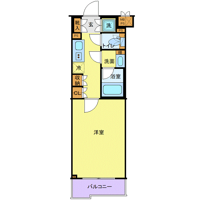 マンスリーリブマックス京王線千歳烏山WESTルーブル△『禁煙ルーム・25平米』【独立洗面・浴室乾燥付】≪エクセレントシリーズ≫の間取り図