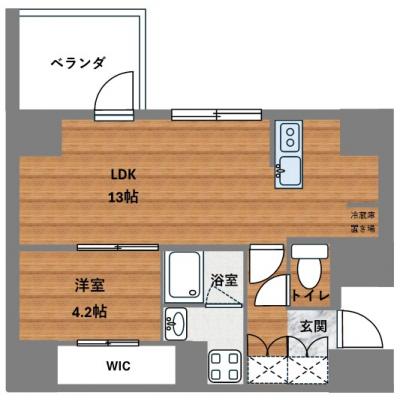 【高級マンスリー】コンフォリア•リヴ心斎橋鰻谷Q 01、クィーンベンド2台／シモンズマットレス／43インチ液晶テレビ／2ドア冷凍冷蔵庫の間取り図