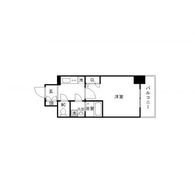 OneLife弁天町ルシェンテ【▼室内見学可（※空室状況により、応相談）、オートロック・ウォシュレット・浴室乾燥機付き！】の間取り図