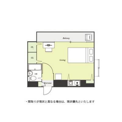 ユニオンマンスリー新松戸１　604　1R・セミダブル☆【禁煙ルーム】デスク・チェア完備＆角部屋物件。安心の建物オートロック完備/流通経済大学新松戸キャンパスまで徒歩通学の間取り図