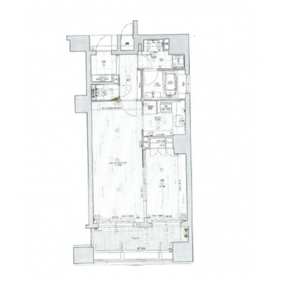 FRマンスリー四ツ橋　★希少な1LDK・50㎡の広さ・ダブルベッド設置★の間取り図