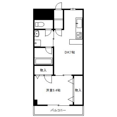 【メゾンドヴェール208】東武足利市駅徒歩5分　１DKの間取り図