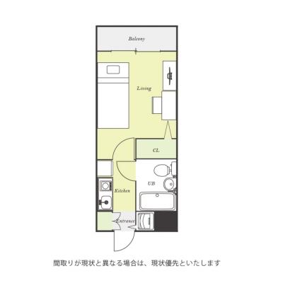 ユニオンマンスリー南行徳７　207　1K・シングル☆【禁煙ルーム】人気の角部屋♪安心のモニター付きインターフォン＆室内洗濯機完備！仕事や勉強、趣味におすすめデスク・チェアのあるお部屋の間取り図