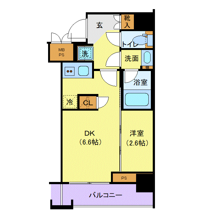 マンスリーリブマックス山手大塚EASTガーデン■『禁煙ルーム・25平米』【1名入居限定・Wi-Fi無制限・浴室乾燥付】≪プレミアムシリーズ≫の間取り図