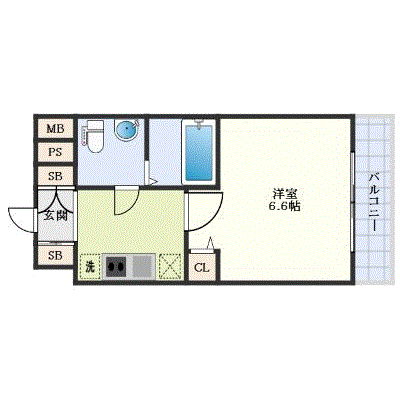 グッドステイ阿波座駅西ワールドアイ△【ハイクラス・設備充実】の間取り図