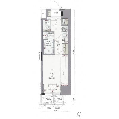 フリーステイ谷町四丁目　★広々25㎡★　★５線６駅　徒歩１０分圏内★の間取り図