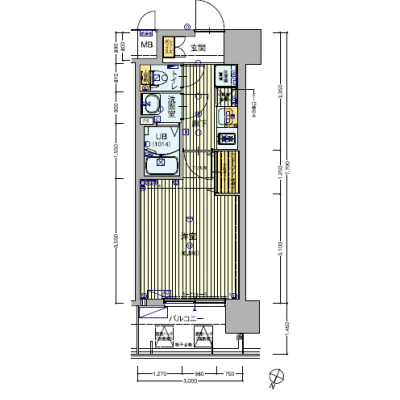 FRマンスリー弁天町　★大阪観光名所へのアクセス抜群★　★注目を集めるベイエリア★の間取り図
