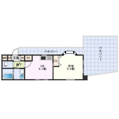 マンスリーリブマックス清水寺西ベラジオ●【設備充実・1DK】≪エクセレントシリーズ≫の間取り図