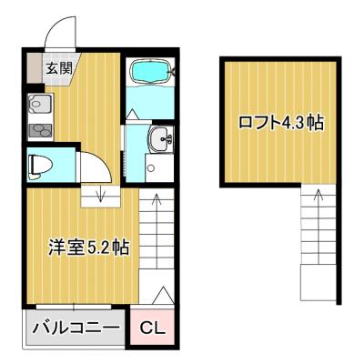 須屋Blam　オートロック・インターネット無料・禁煙の間取り図