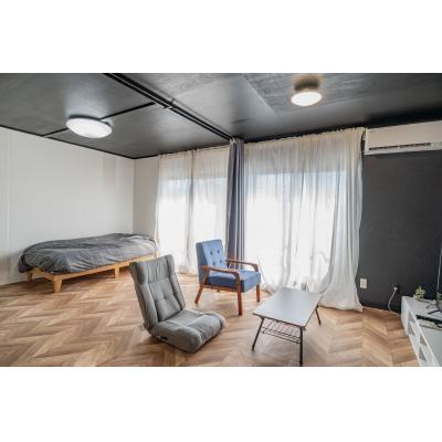 ✨駐車場有🚙デザイナーズ🏢家具家電付🏡ポケットWifi📱無料貸出中✨ 201号室TM21の間取り図